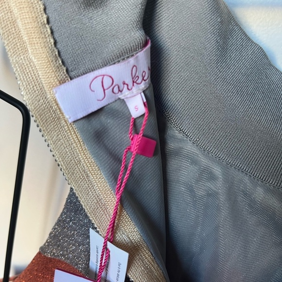 NWT PARKER Knit Verlee Dress metallic Halter Bodycon Dress Sz Small - Picture 7 of 14